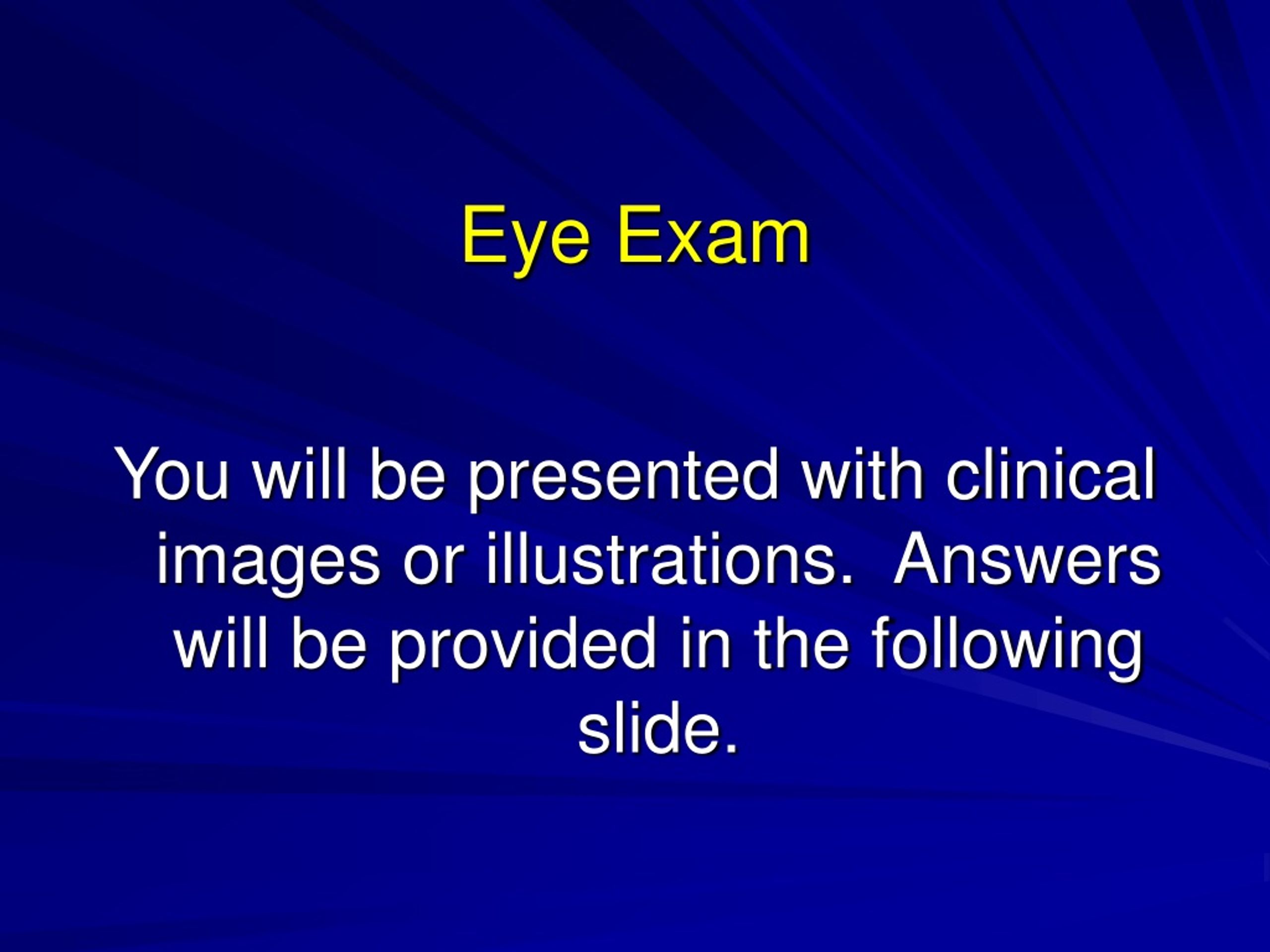 Eye Exam - slide 1