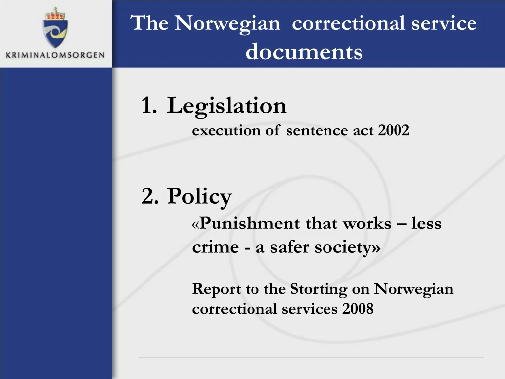 the norwegian correctional service documents