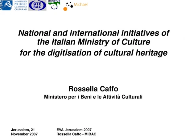 National and international initiatives of the Italian Ministry of Culture