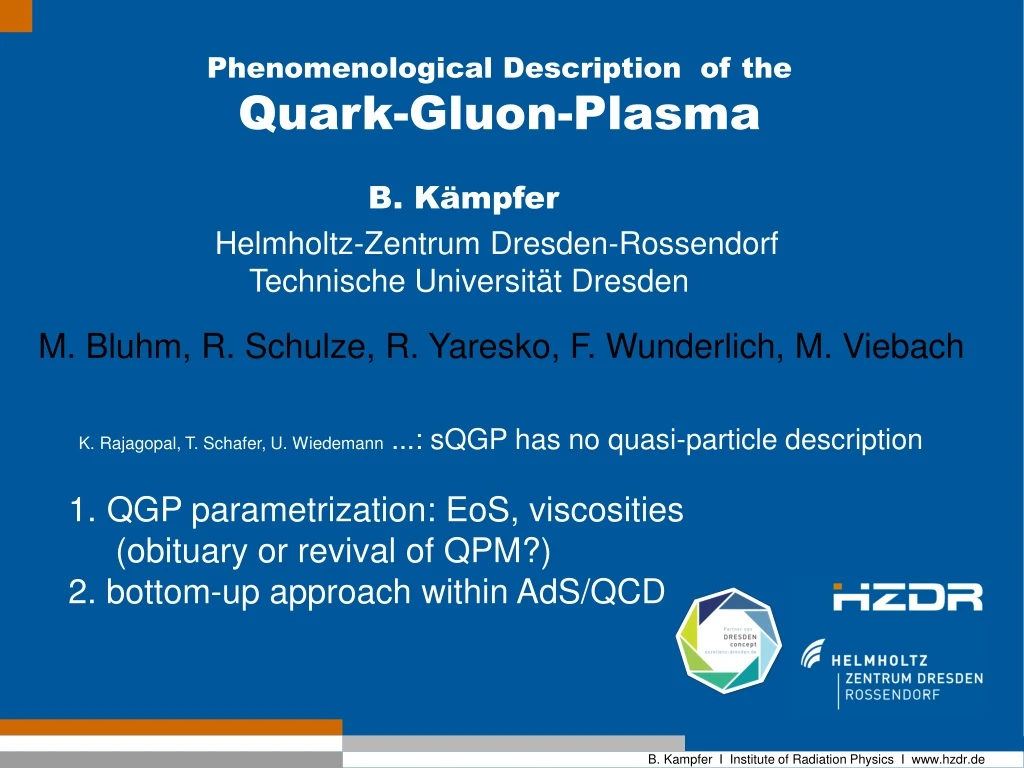 phenomenological description of the quark gluon