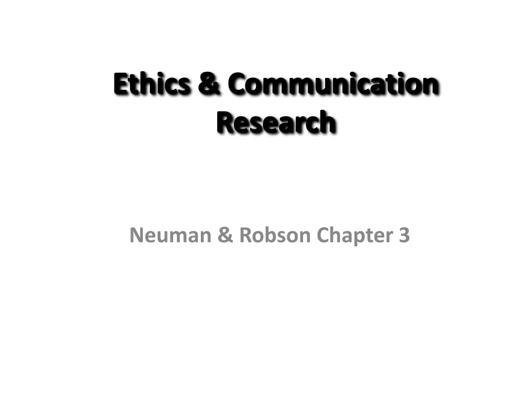 ethics communication research
