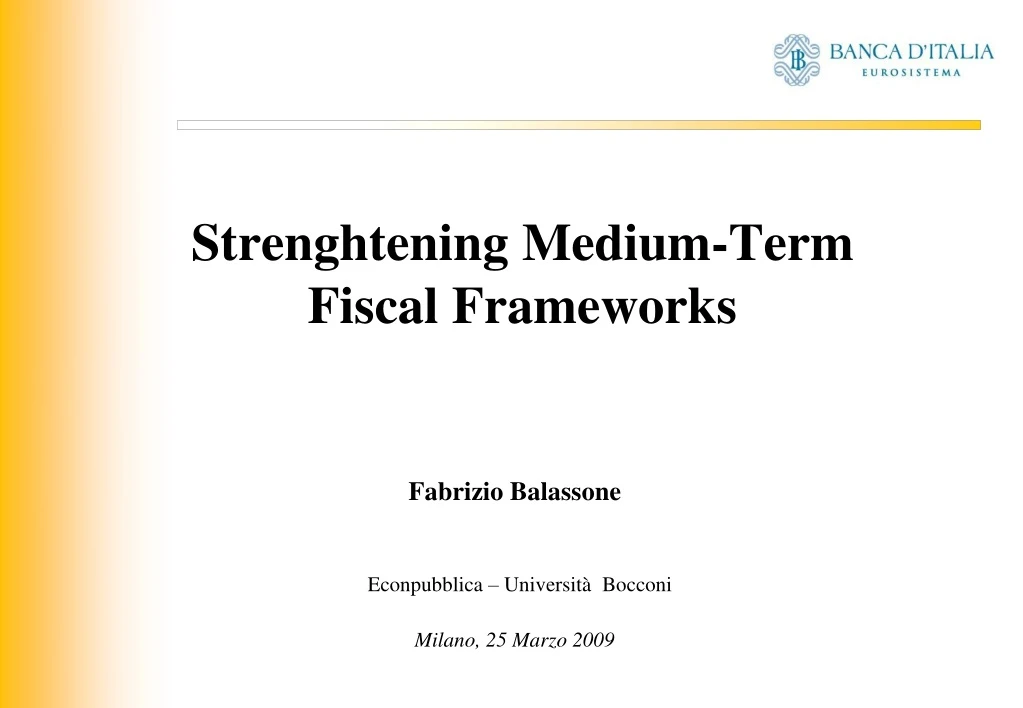 strenghtening medium term fiscal frameworks