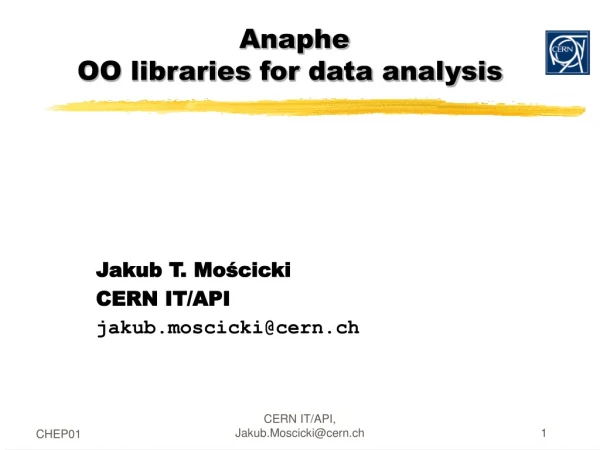Anaphe   OO libraries for data analysis