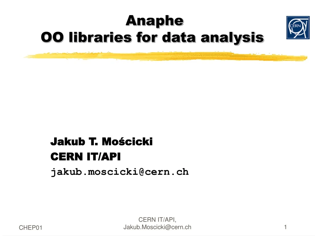 anaphe oo libraries for data analysis