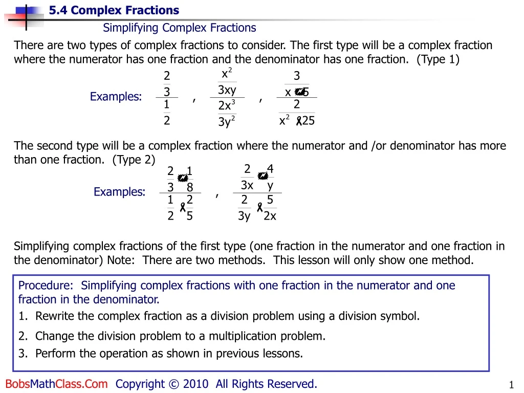 simplifying complex fractions