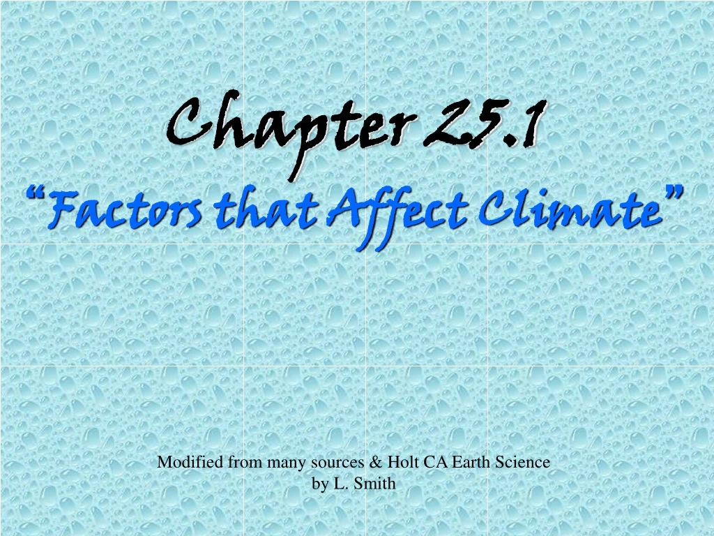 chapter 25 1 factors that affect climate