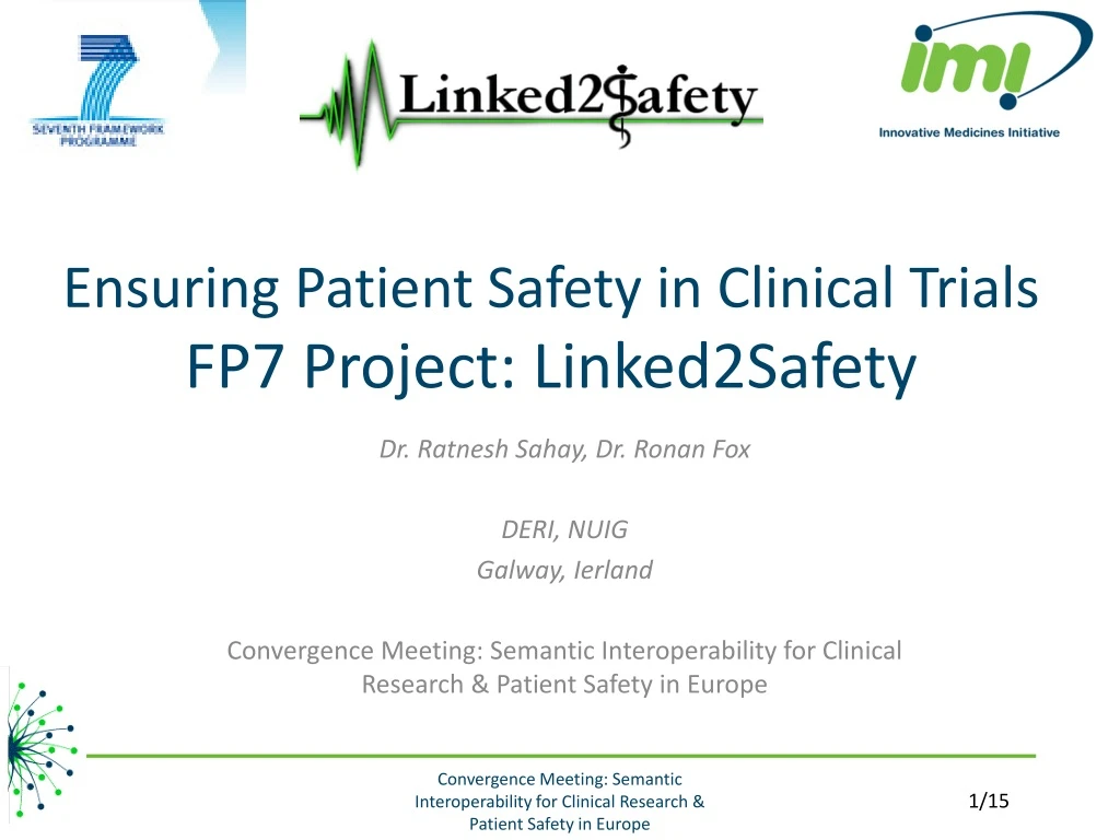 ensuring patient safety in clinical trials fp7 project linked2safety