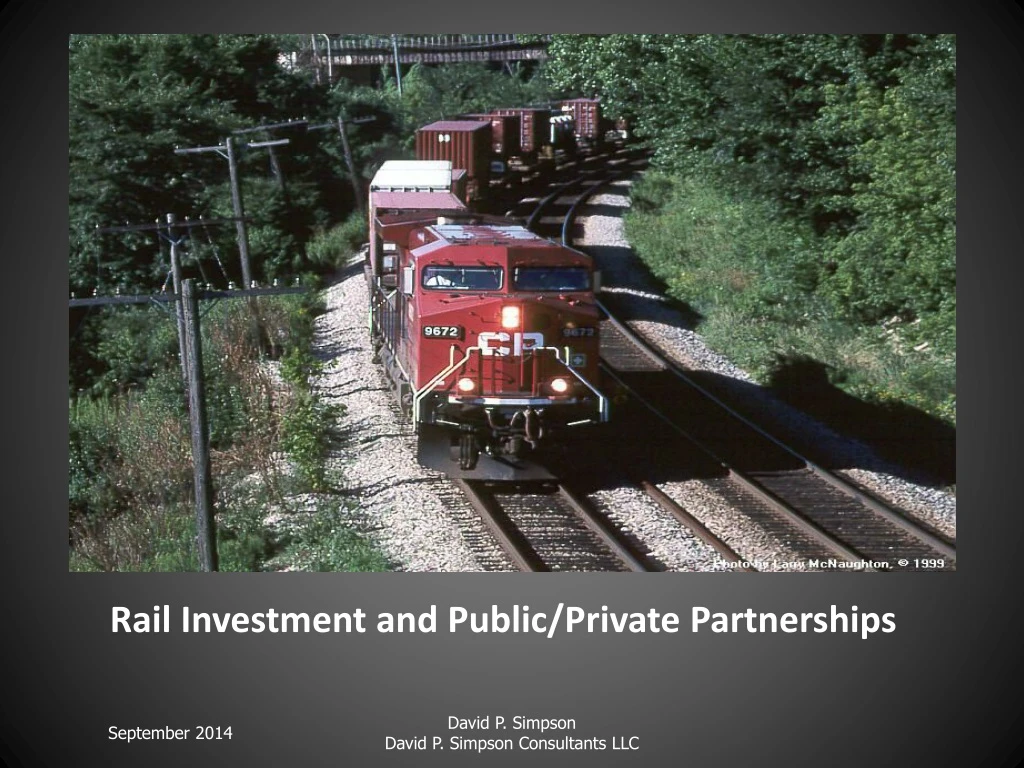 rail investment and public private partnerships