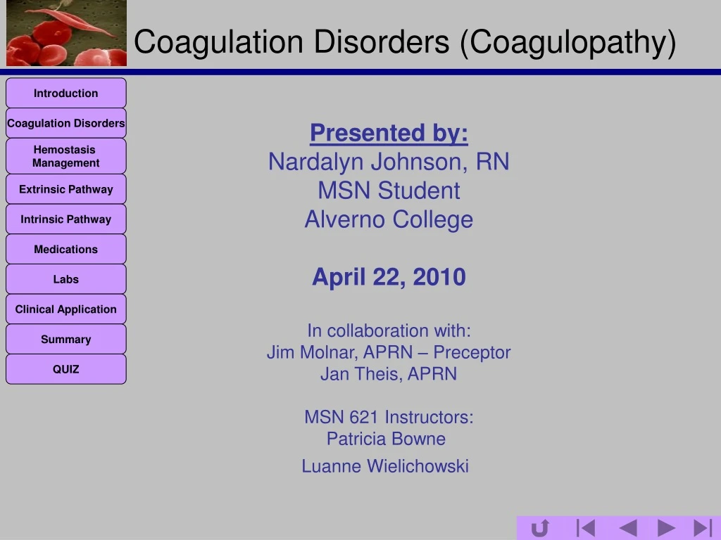 coagulation disorders coagulopathy