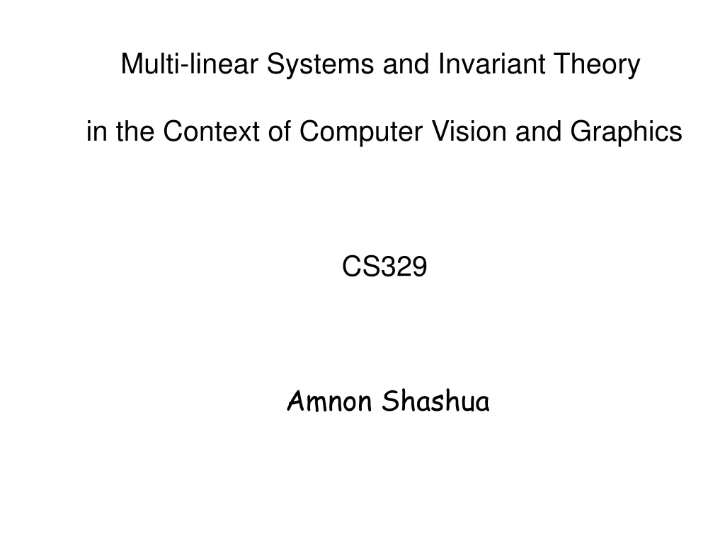 multi linear systems and invariant theory