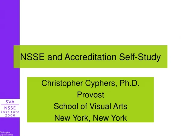 NSSE and Accreditation Self-Study
