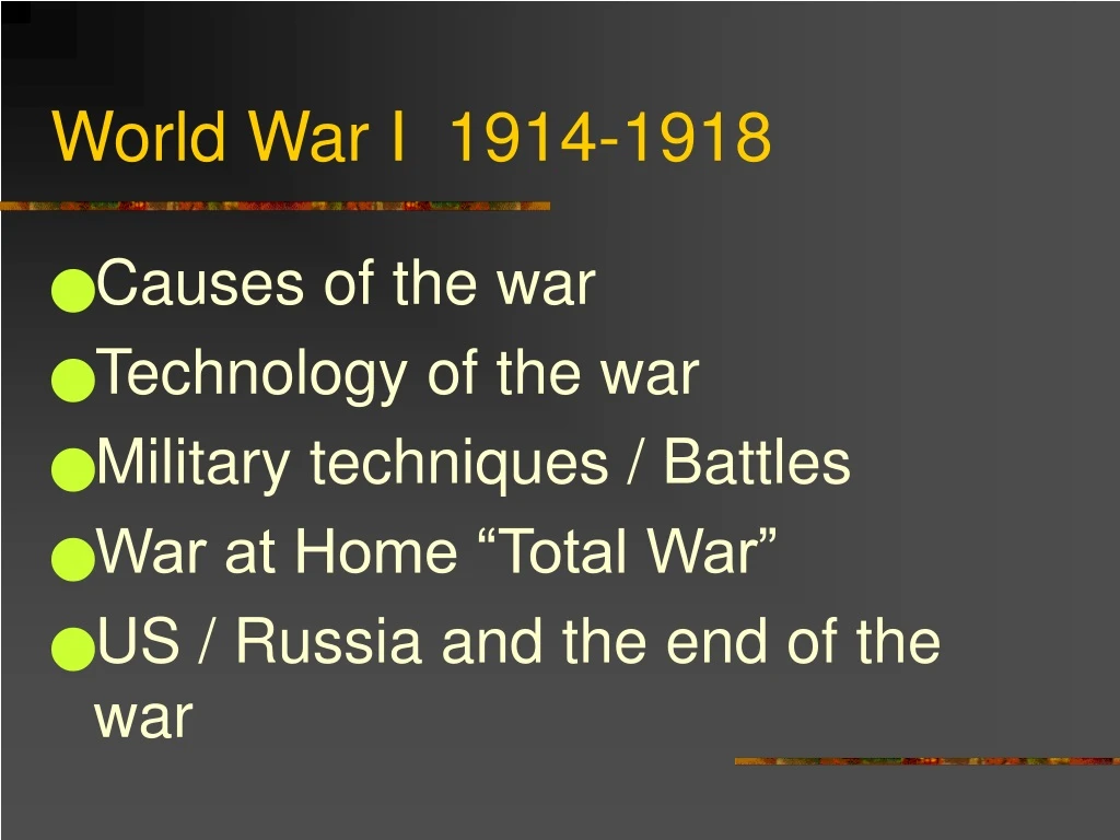 world war i 1914 1918