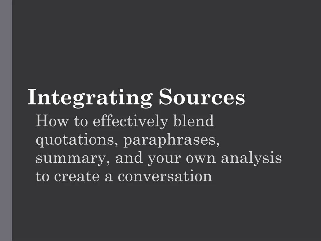 integrating sources