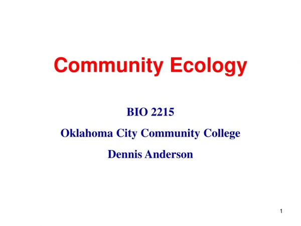 Community Ecology