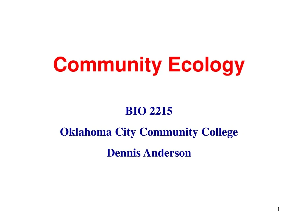 community ecology