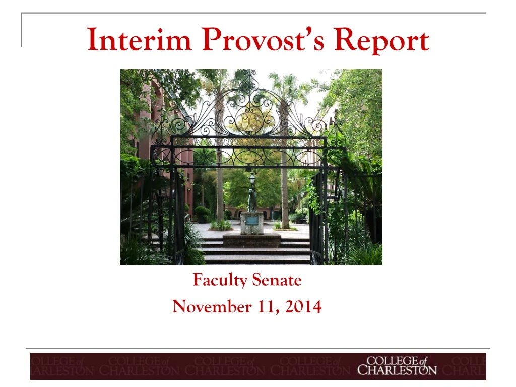 interim provost s report