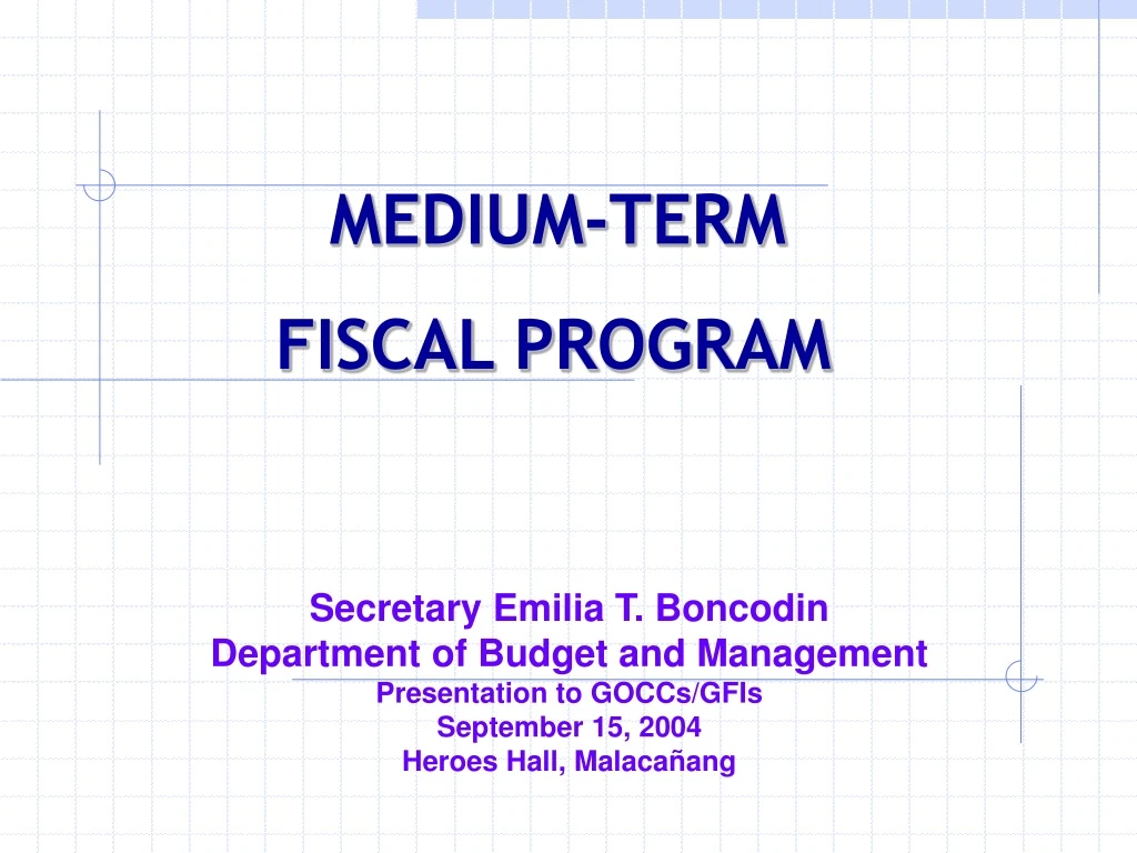medium term fiscal program
