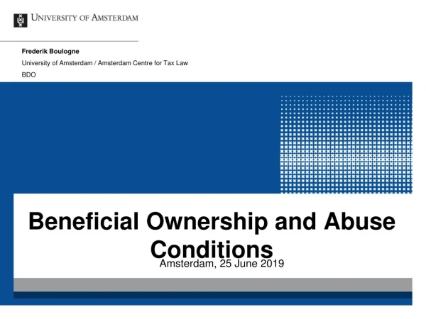 Beneficial Ownership and Abuse Conditions