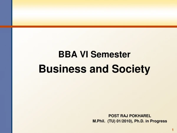 BBA VI Semester Business and Society