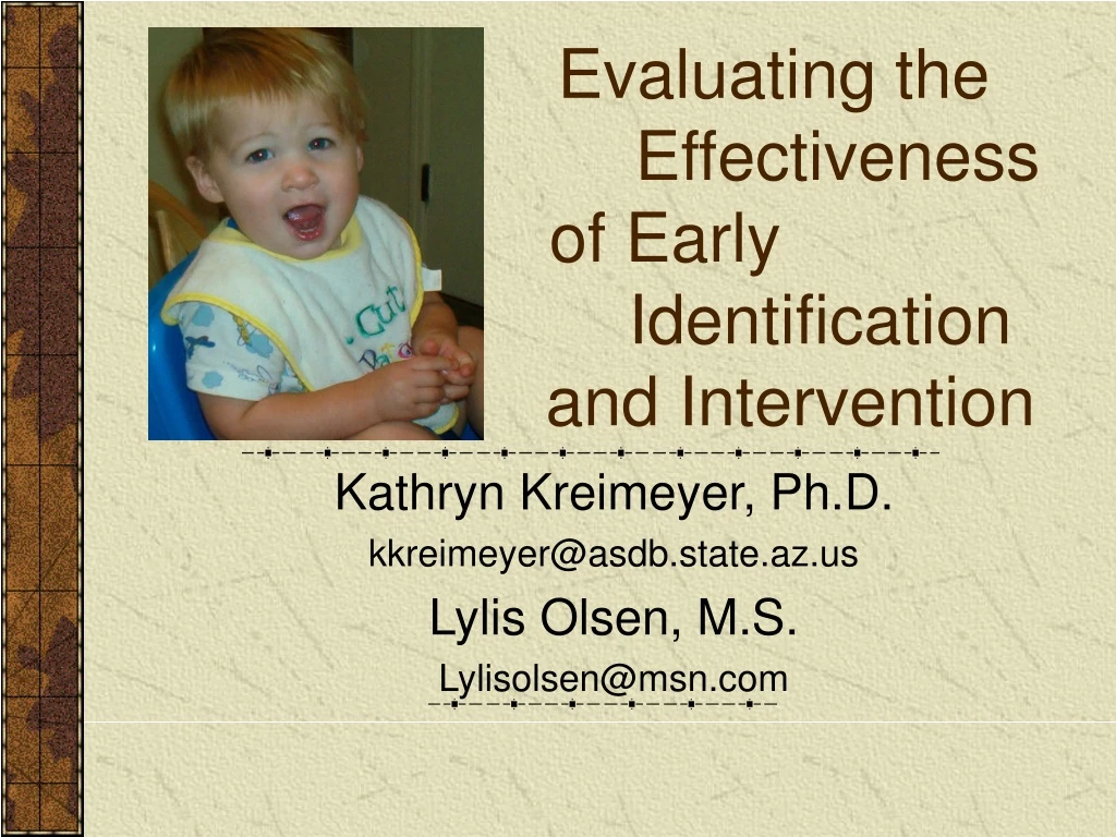 evaluating the effectiveness of early identification and intervention