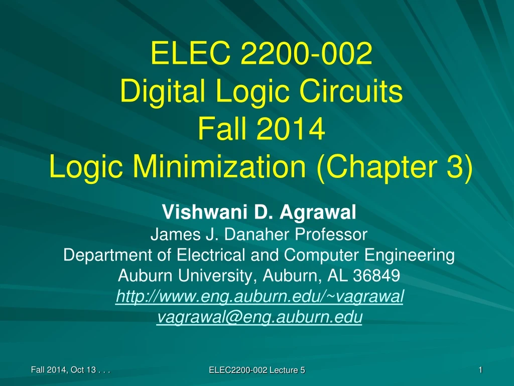 elec 2200 002 digital logic circuits fall 2014 logic minimization chapter 3