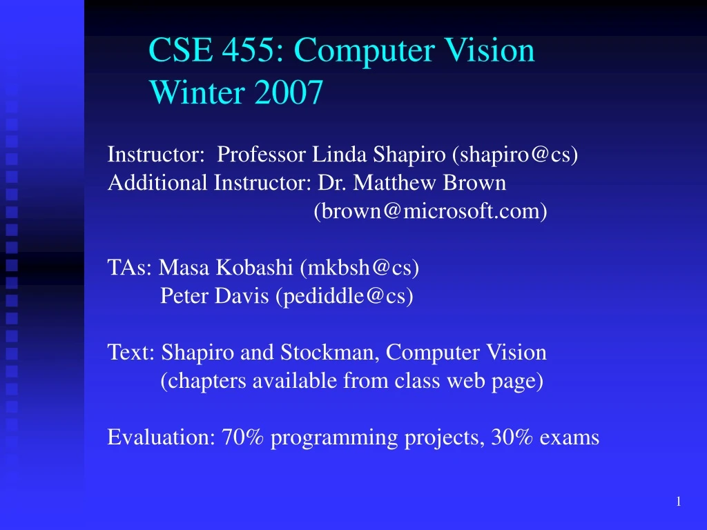 cse 455 computer vision winter 2007