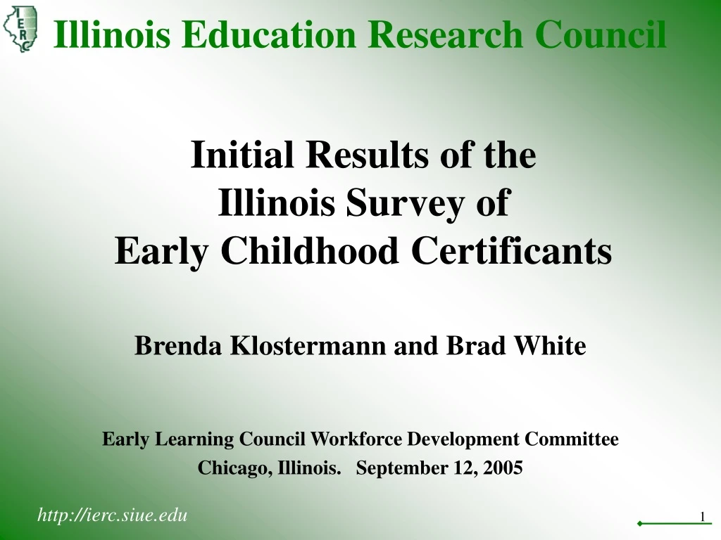 initial results of the illinois survey of early childhood certificants