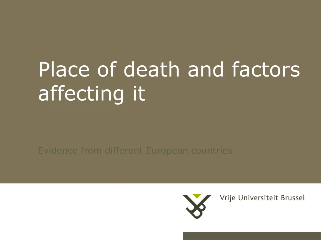 place of death and factors affecting it