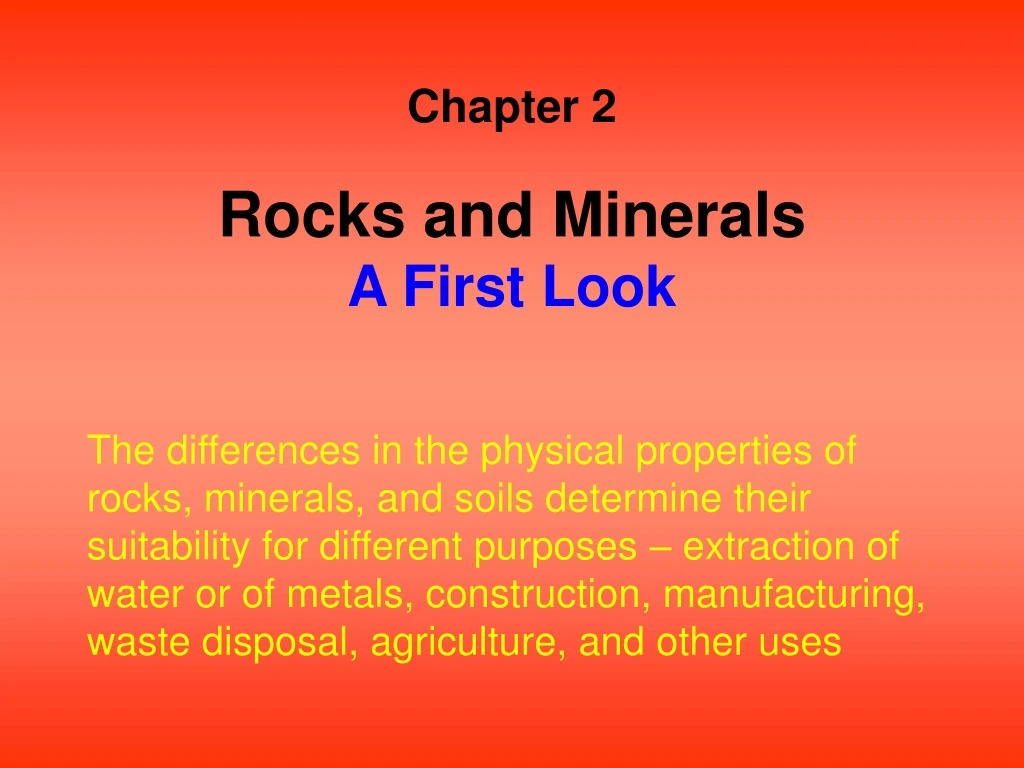 rocks and minerals a first look