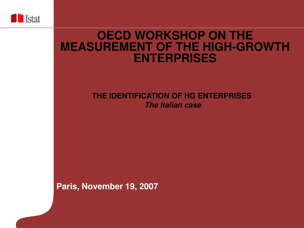 oecd workshop on the measurement of the high