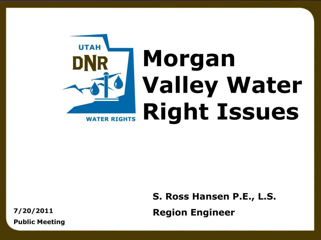 morgan valley water right issues