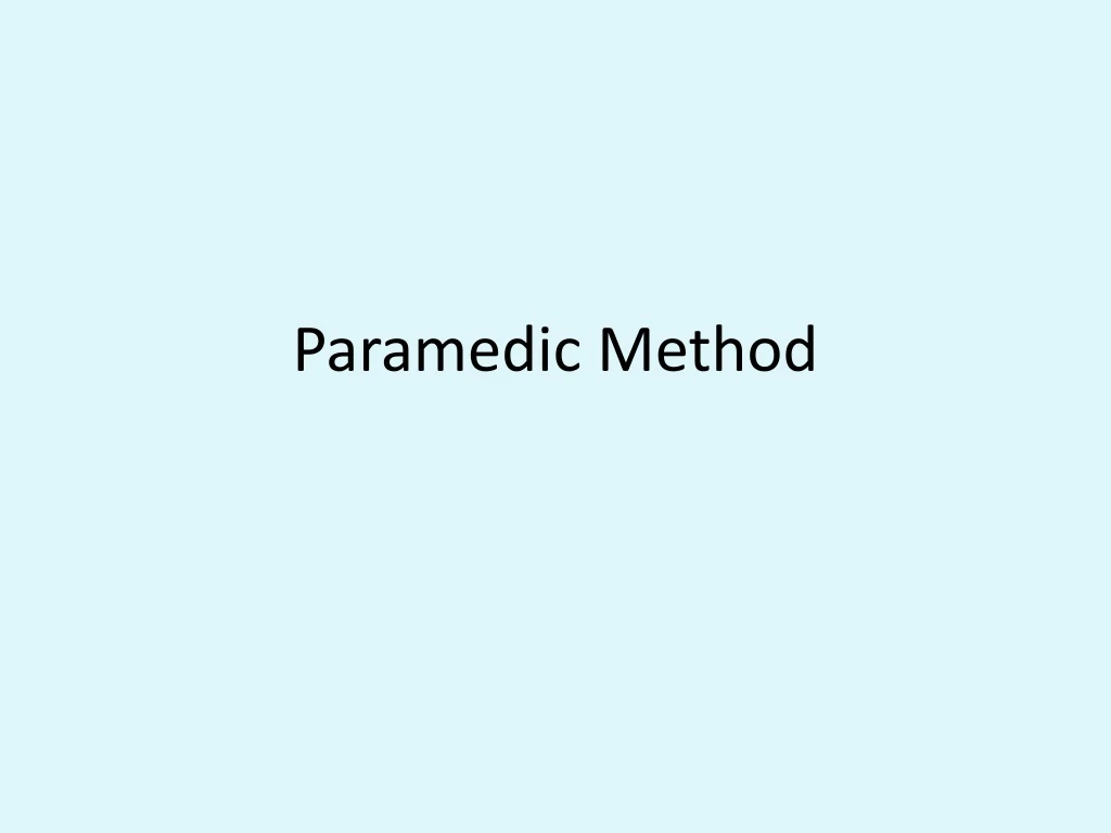 paramedic method