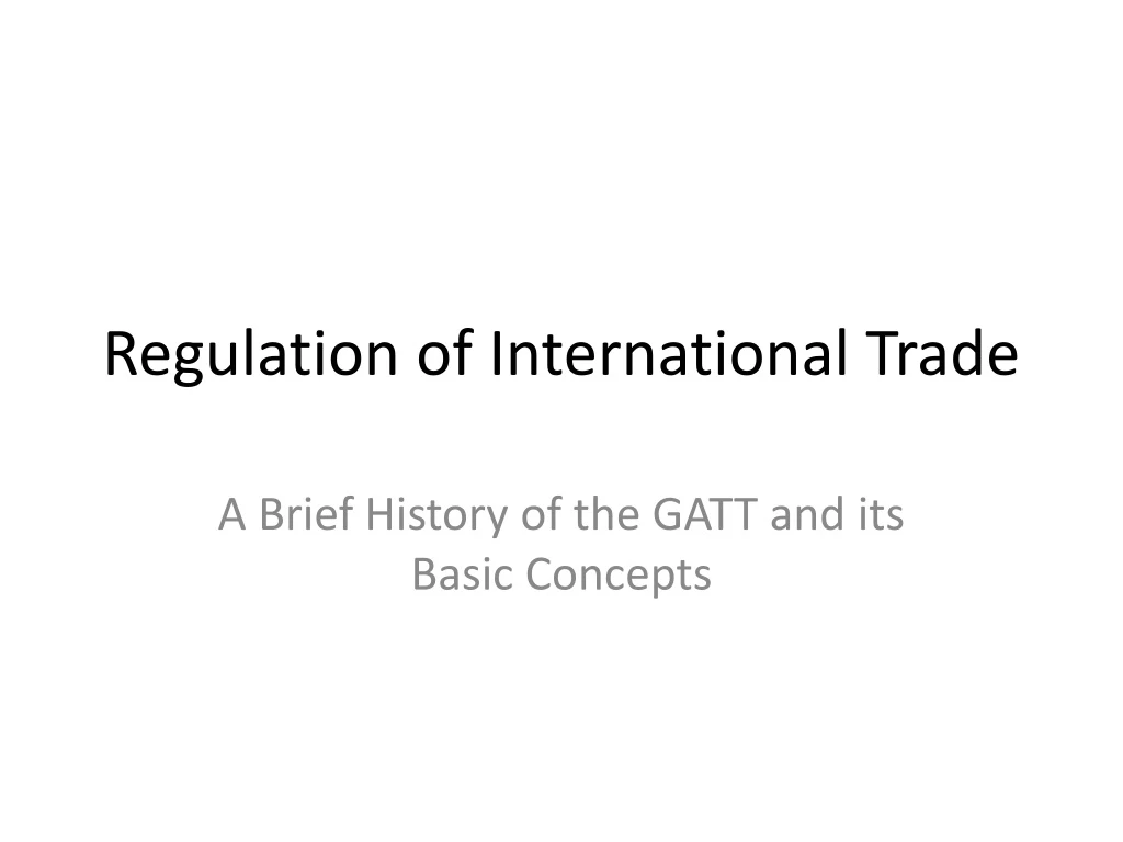 regulation of international trade