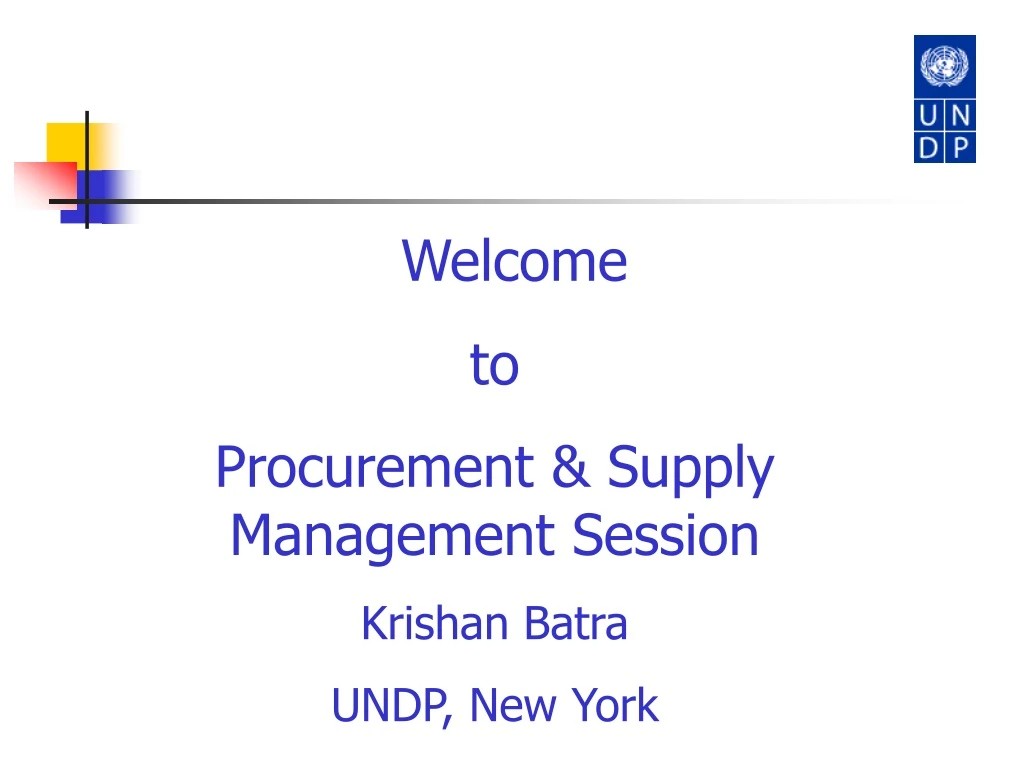 welcome to procurement supply management session
