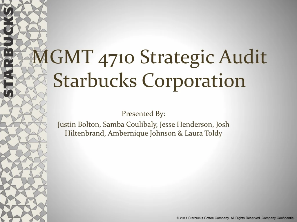 mgmt 4710 strategic audit starbucks corporation