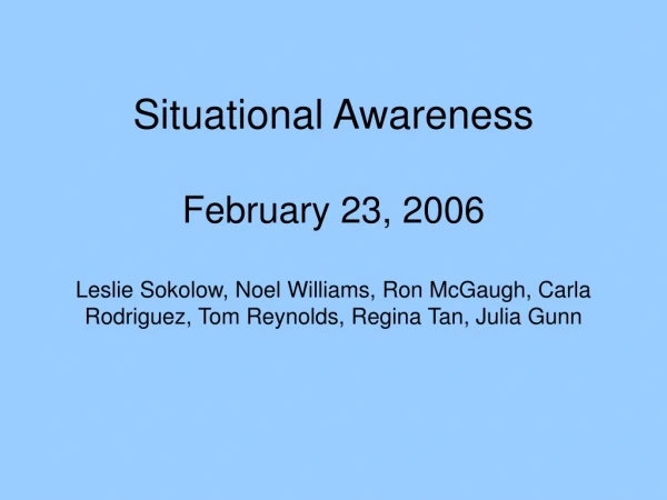 Components of Situational Awareness