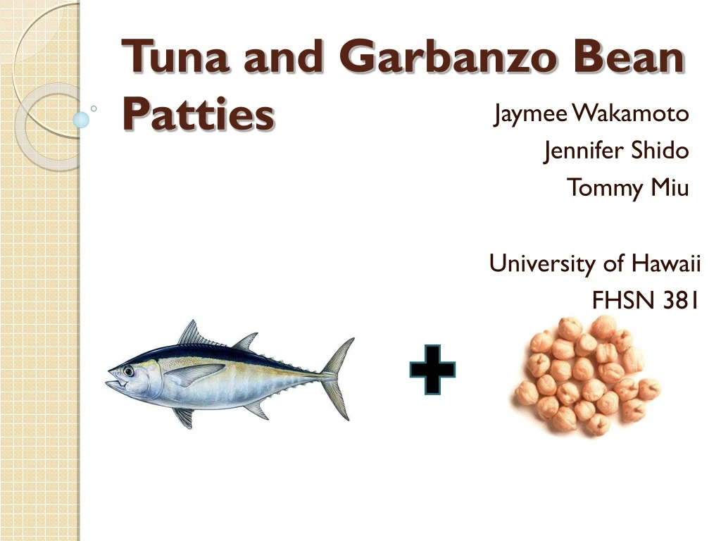 tuna and garbanzo bean patties