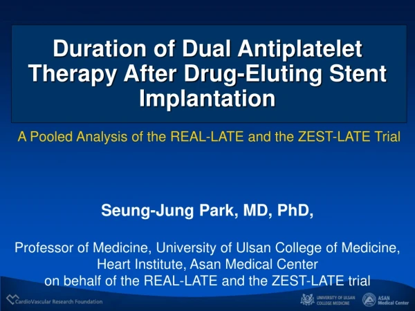 Seung-Jung Park, MD, PhD,  Professor of Medicine, University of Ulsan College of Medicine,