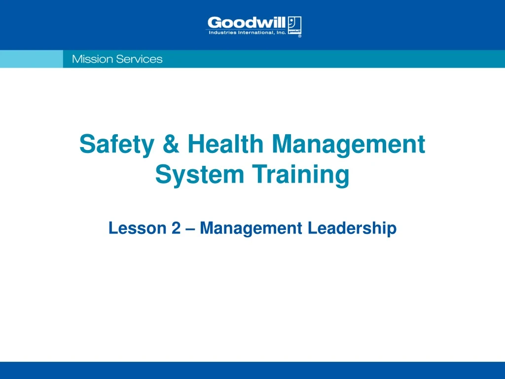 safety health management system training