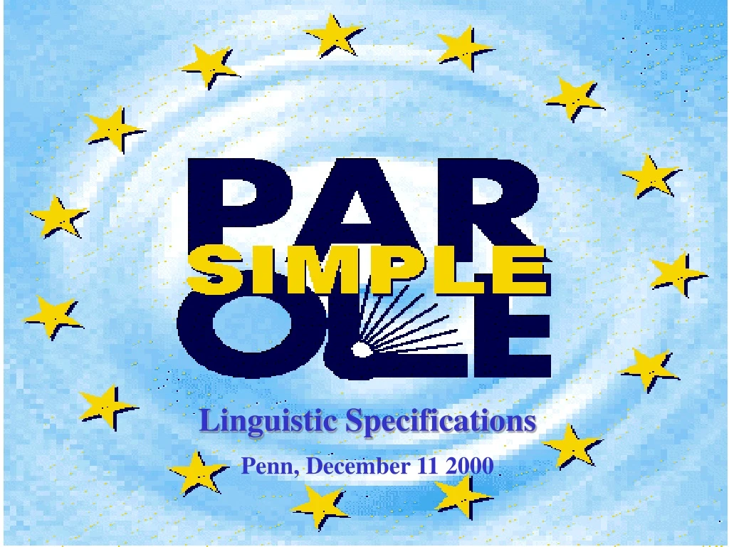 linguistic specifications penn december 11 2000