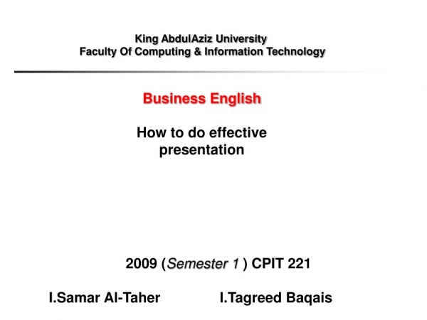 Business English How to do effective presentation