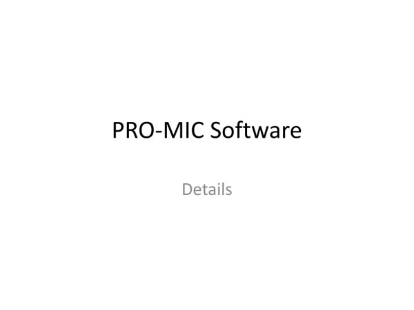 PRO-MIC Software