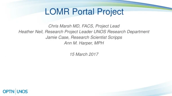 LOMR Portal Project