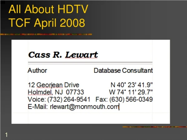 All About HDTV TCF April 2008