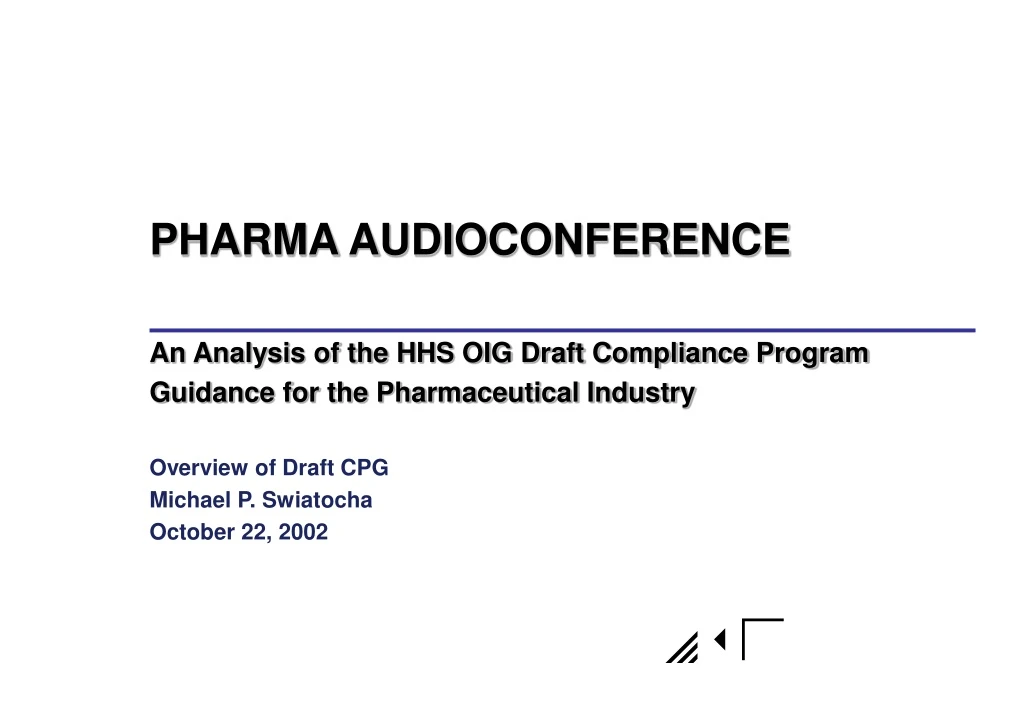 pharma audioconference an analysis