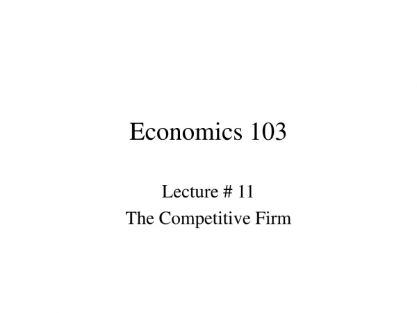 Economics 103