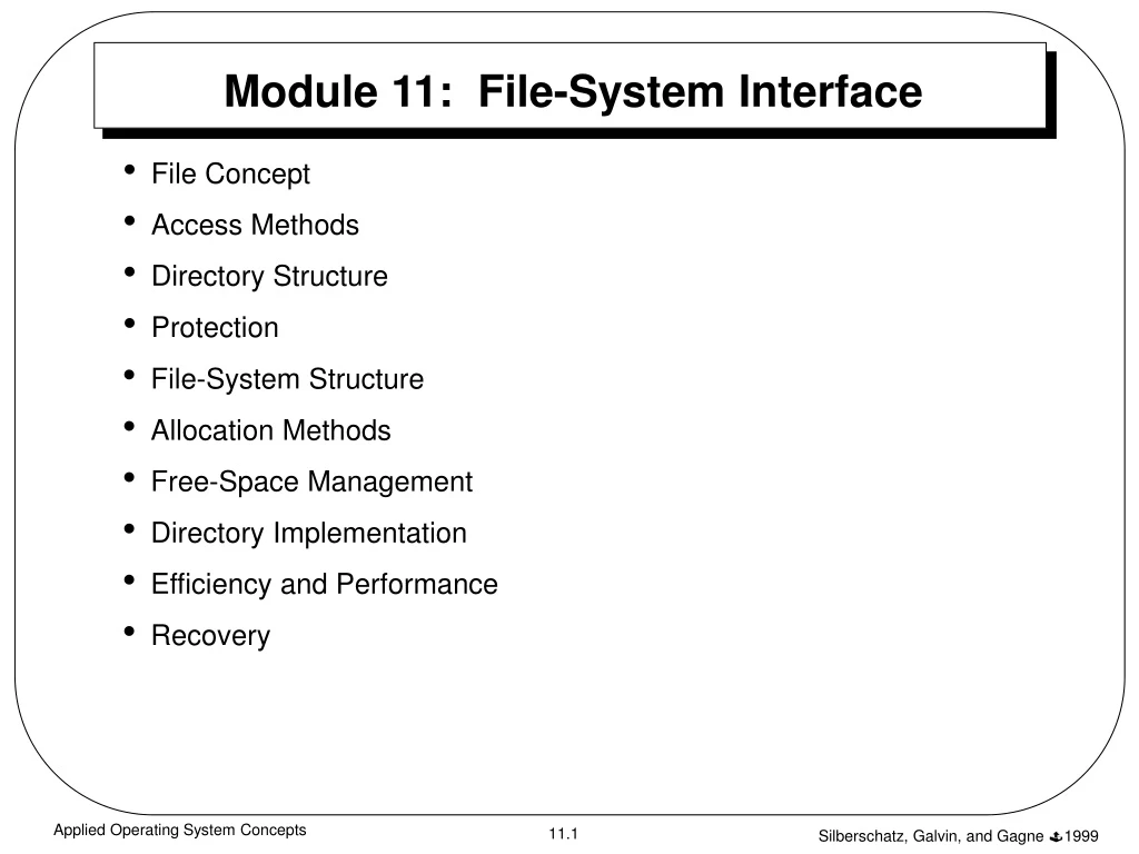 module 11 file system interface