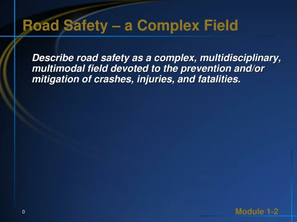Road Safety – a Complex Field