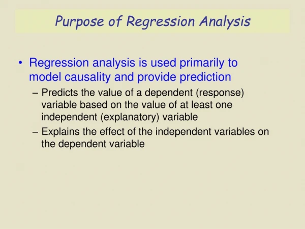 Purpose of Regression Analysis