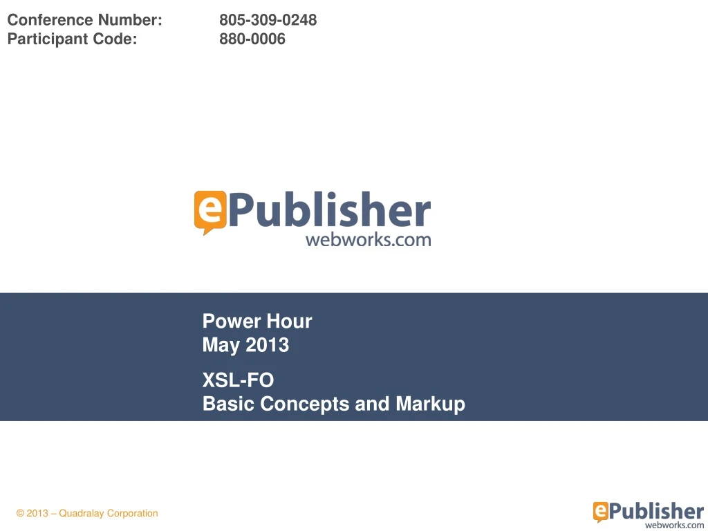 power hour may 2013 xsl fo basic concepts and markup